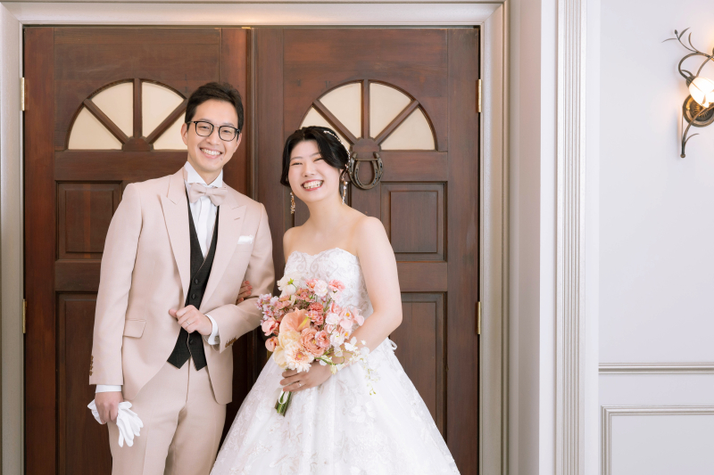 にっこり笑顔で…