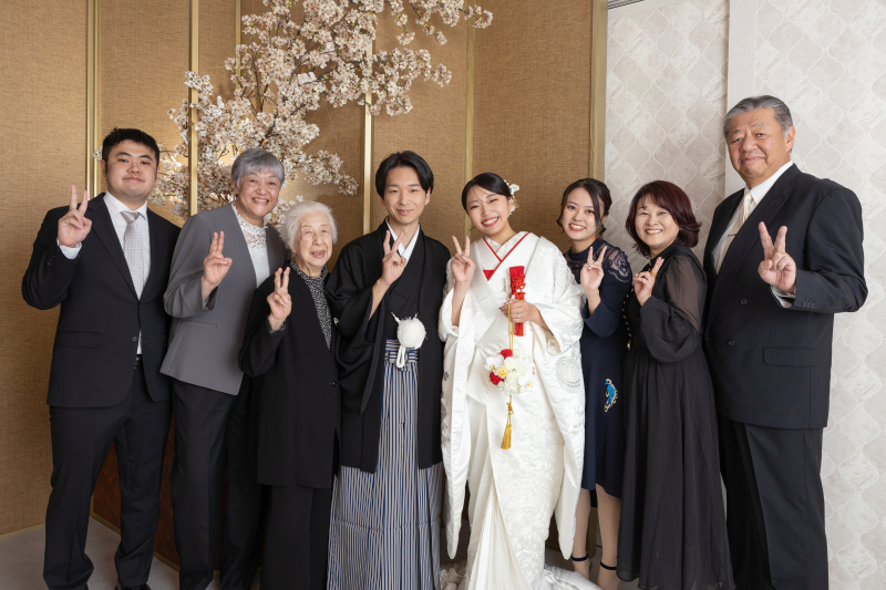 まずはご親族様全員で集合写真！