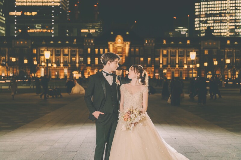 【東京駅:洋装】ナイトフォトプラン:オープニングムービー&ウェルカムボード付き!