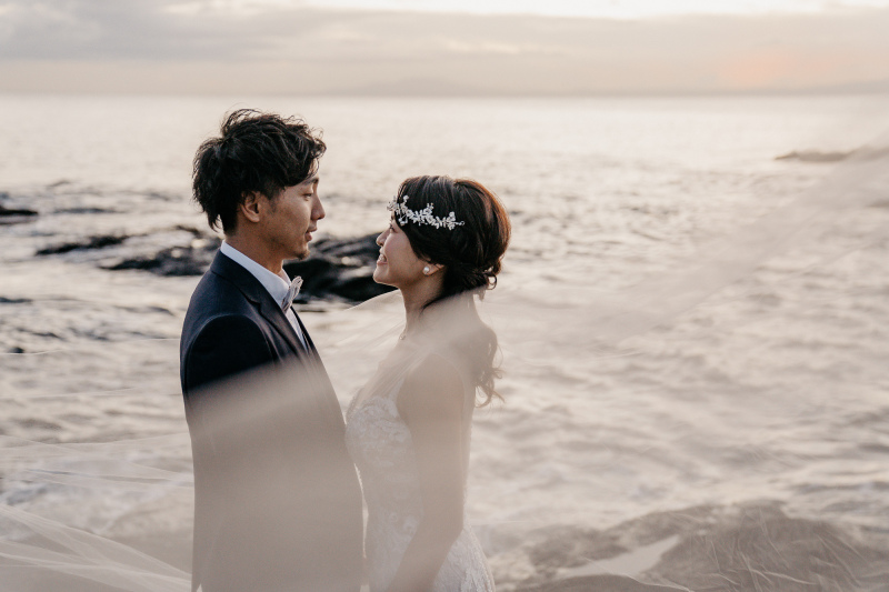 【城ヶ島:前撮りパックプラン】結婚式で使えるオープニングムービー&ウェルカムボードが付いてくる!!