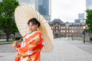 やっぱりここ！「東京駅エリア」でロケーション撮影しました！和装ロケ♪