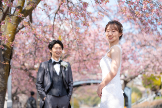 寒桜&times;熱海サンビーチ フォトウエディング