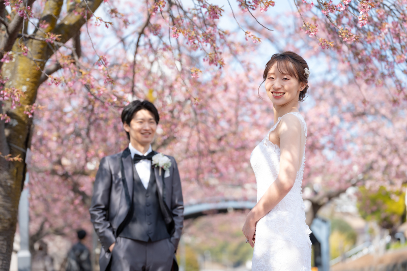 寒桜&times;熱海サンビーチ フォトウエディング