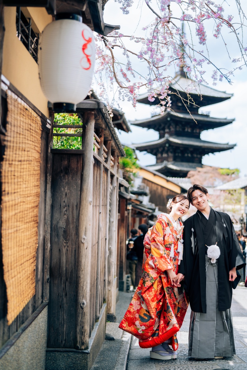 京都東山のシンボル”八坂の塔"での撮影