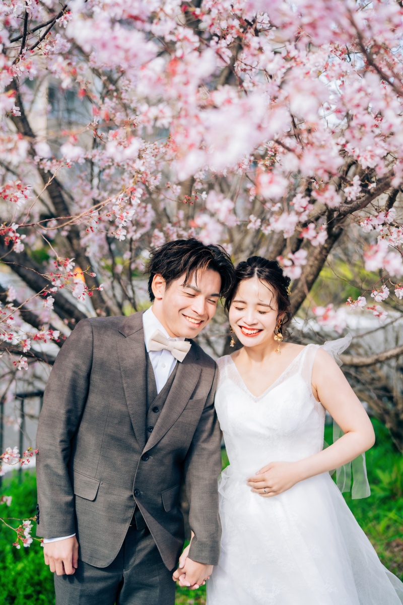 お着替えして洋装撮影へ~桜の木の下で洋装撮影~