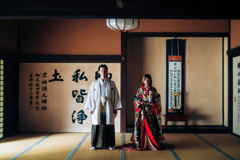 色打掛と引振袖の組み合わせ