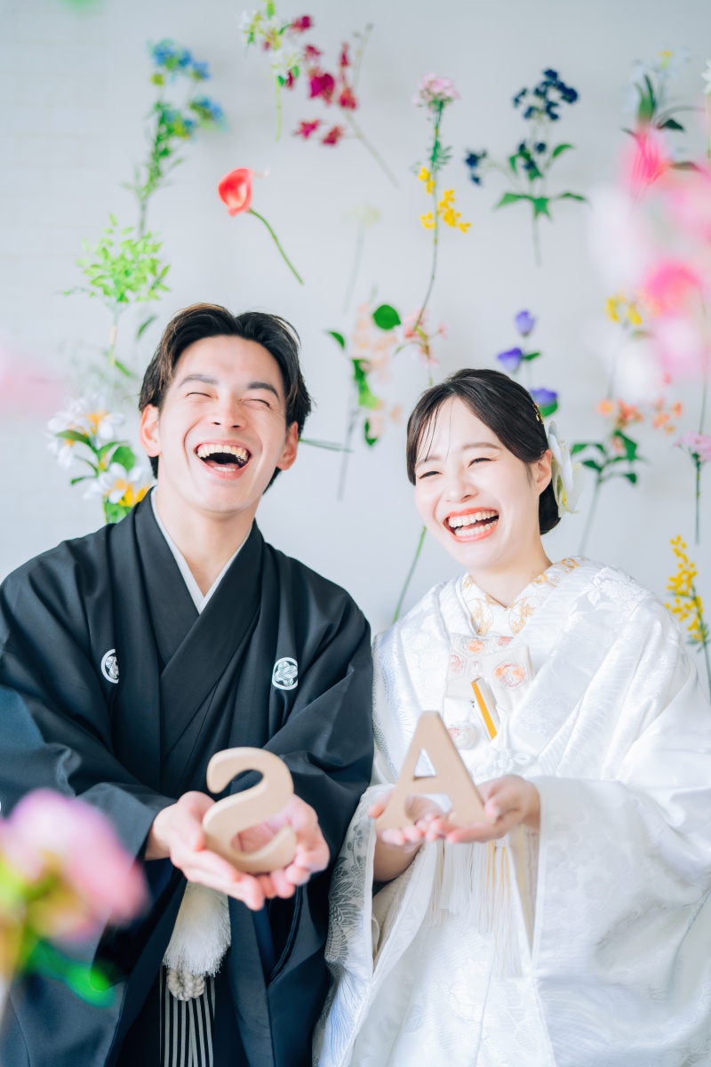 イニシャルプレートを使ってスタジオ撮影