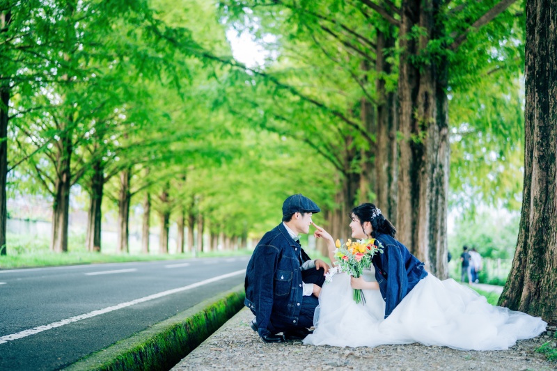 【アルバム付】滋賀メタセコイア並木撮影プラン+スタジオ撮影特典《魔法の美肌・細見えレタッチ付》200枚