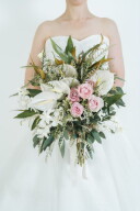 生花ブーケ【ローズとアンスリウムのクラッチブーケ】※事前申込