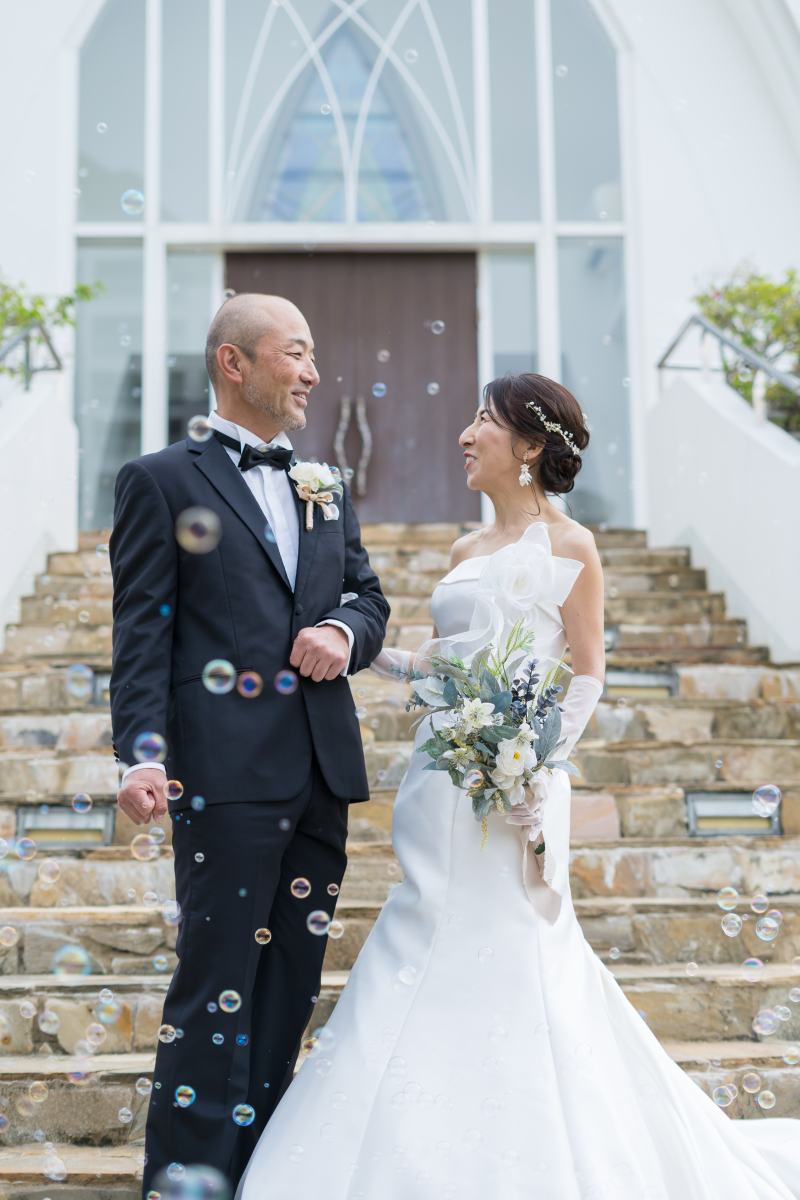 バブルシャワーがキラキラ