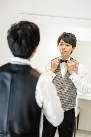 新郎様ヘアセット