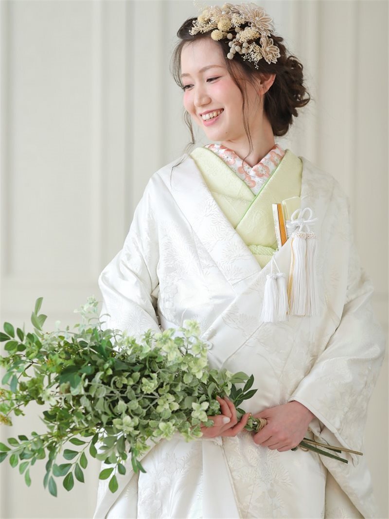 色掛下 雲流花(裂取洋花)ﾋﾜ(正絹)