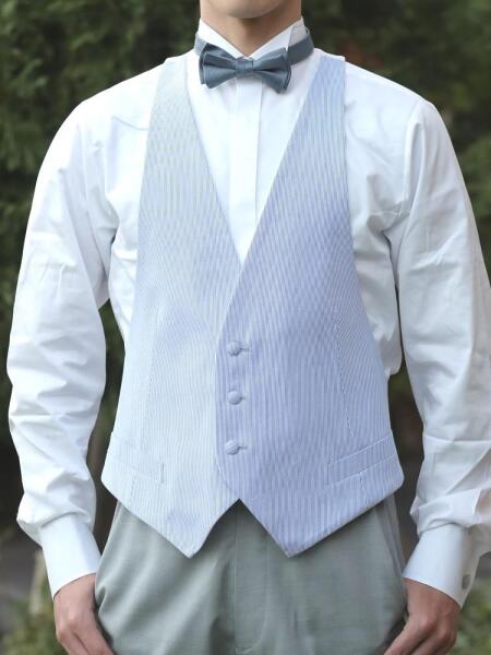 カマ―ベスト（ブルーストライプ&times;ホワイト）