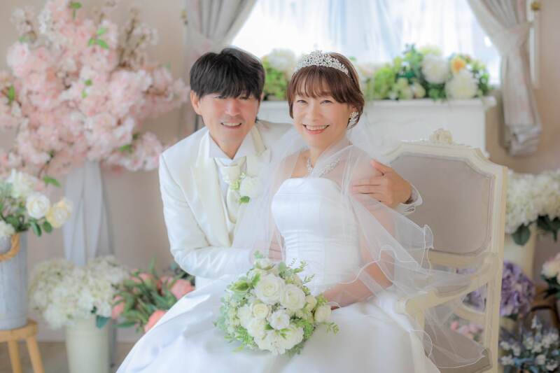 お花に囲まれて