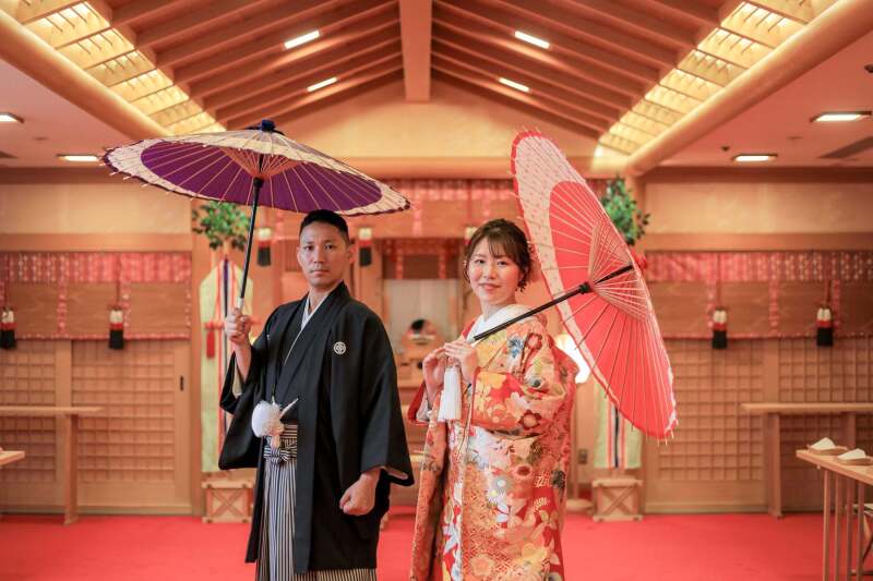 和傘と一緒に
