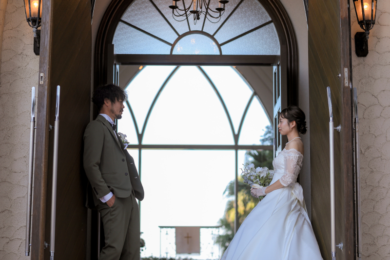 挙式風の撮影を