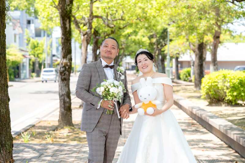 宮崎スタジオと公園で洋装フォトウェディング
