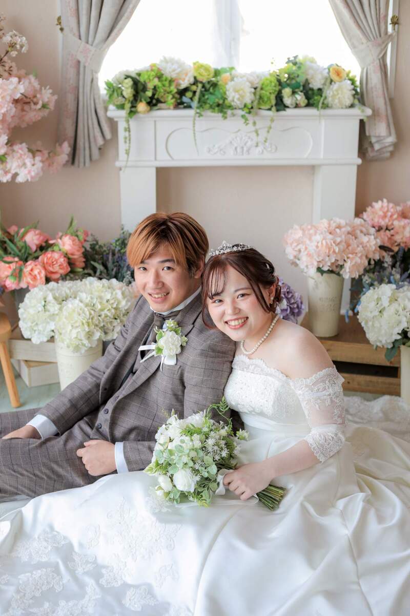 お花に囲まれて