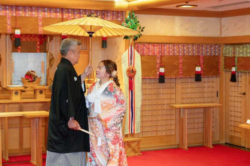 和傘で相合傘
