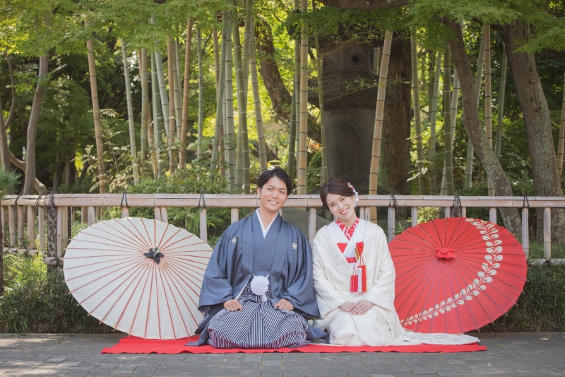【和装ロケ】"平成庭園"撮影プラン◆和の空間を楽しみながらゆったり1時間撮影・ご新婦様ヘア&メイク・着付け・移動費・全データ込