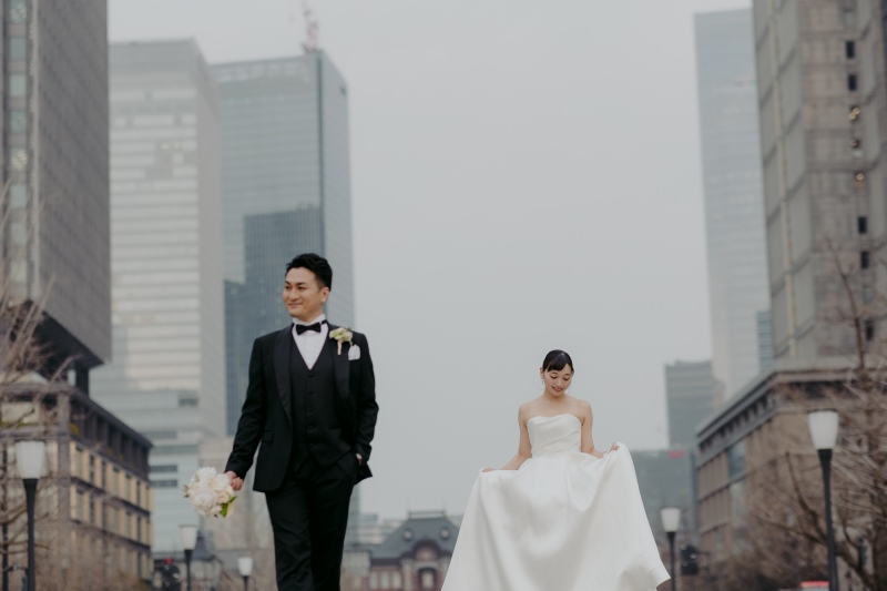 【東京駅・丸の内】おしゃれな街をお散歩しながら撮影＊東京駅&丸の内(日中)1時間撮影プラン◆ご新婦ヘアメイク・全データ・移動費込