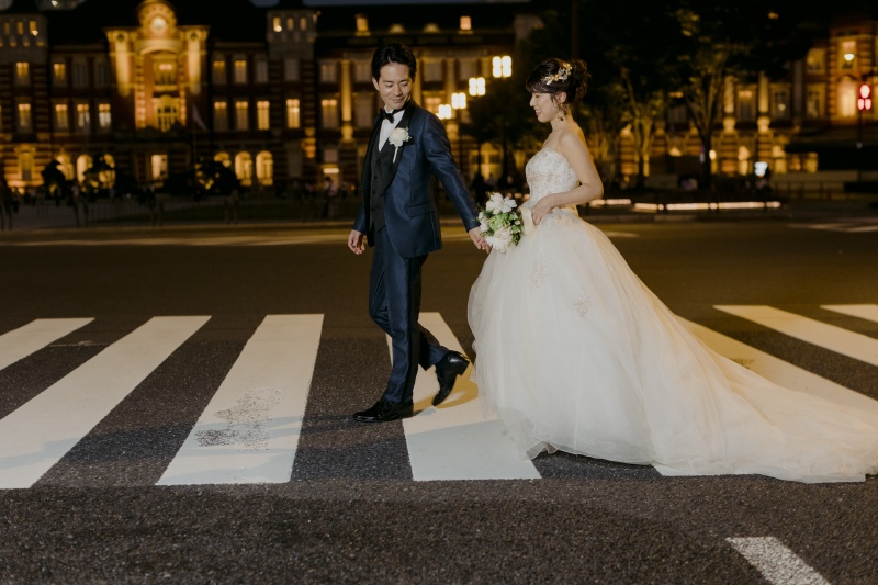【東京駅・丸の内撮影プラン】ナイトフォトコミコミプラン◇ご新婦様ヘアセット&メイク＋ご新婦様衣装無料＋撮影全データ付！
