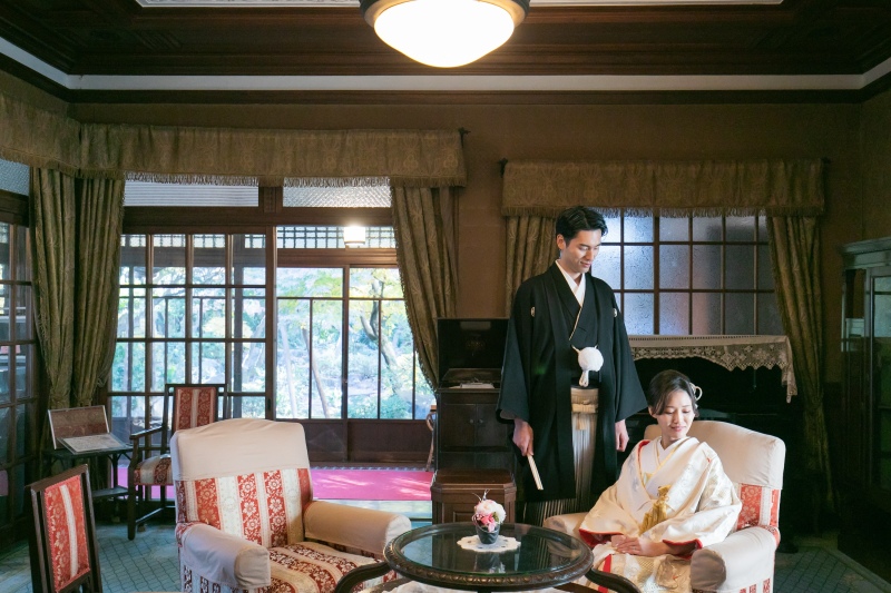 【和邸宅】和室＋洋室＋縁側で撮影できる『旧安田楠雄邸』プラン◆ご新婦ヘアセット&メイク・移動費・申請費・全データ込