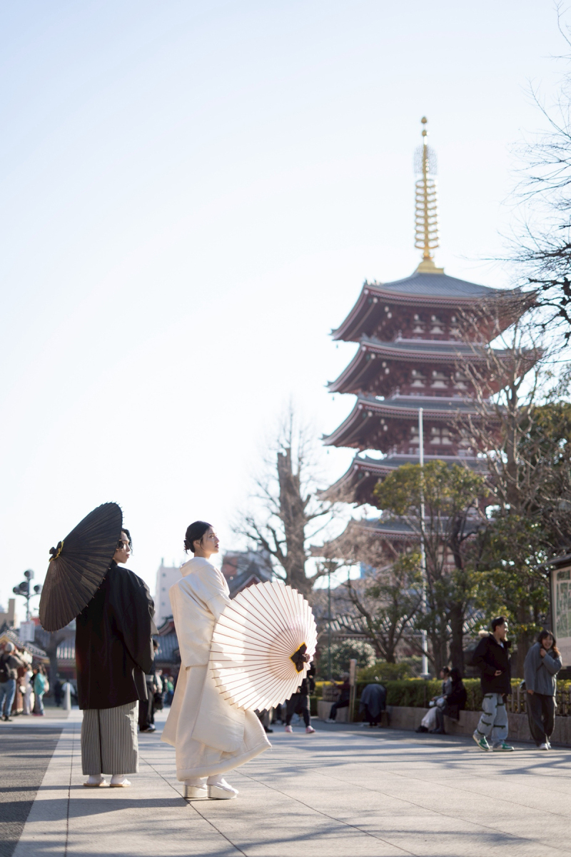 都内お好きな場所で!庭園や公園で白無垢ロケ前撮りプラン 100カット〜納品 220,000円
