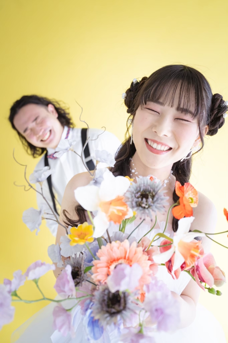 カラーバック紙でPOPに♪ スタジオ撮影限定前撮りプラン55,000円