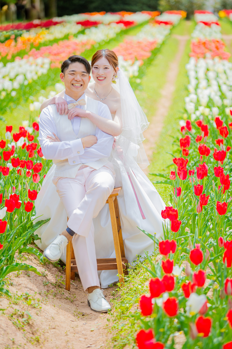 世羅高原ロケーションフォト♪ふたりの笑顔が素敵すぎです!