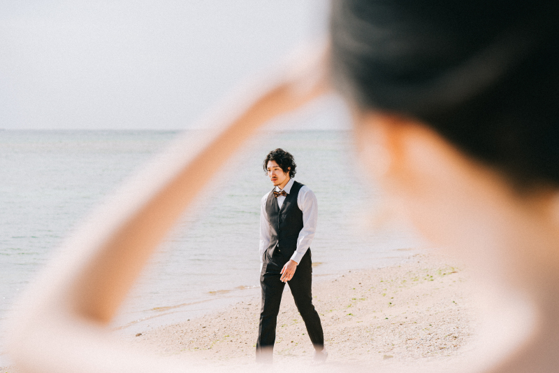 新郎ソロショットの見守り