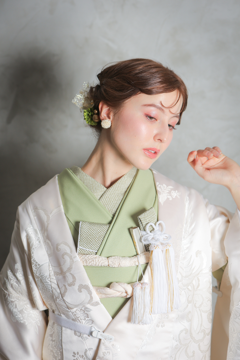 白無垢※色打掛グリーン(SM013)