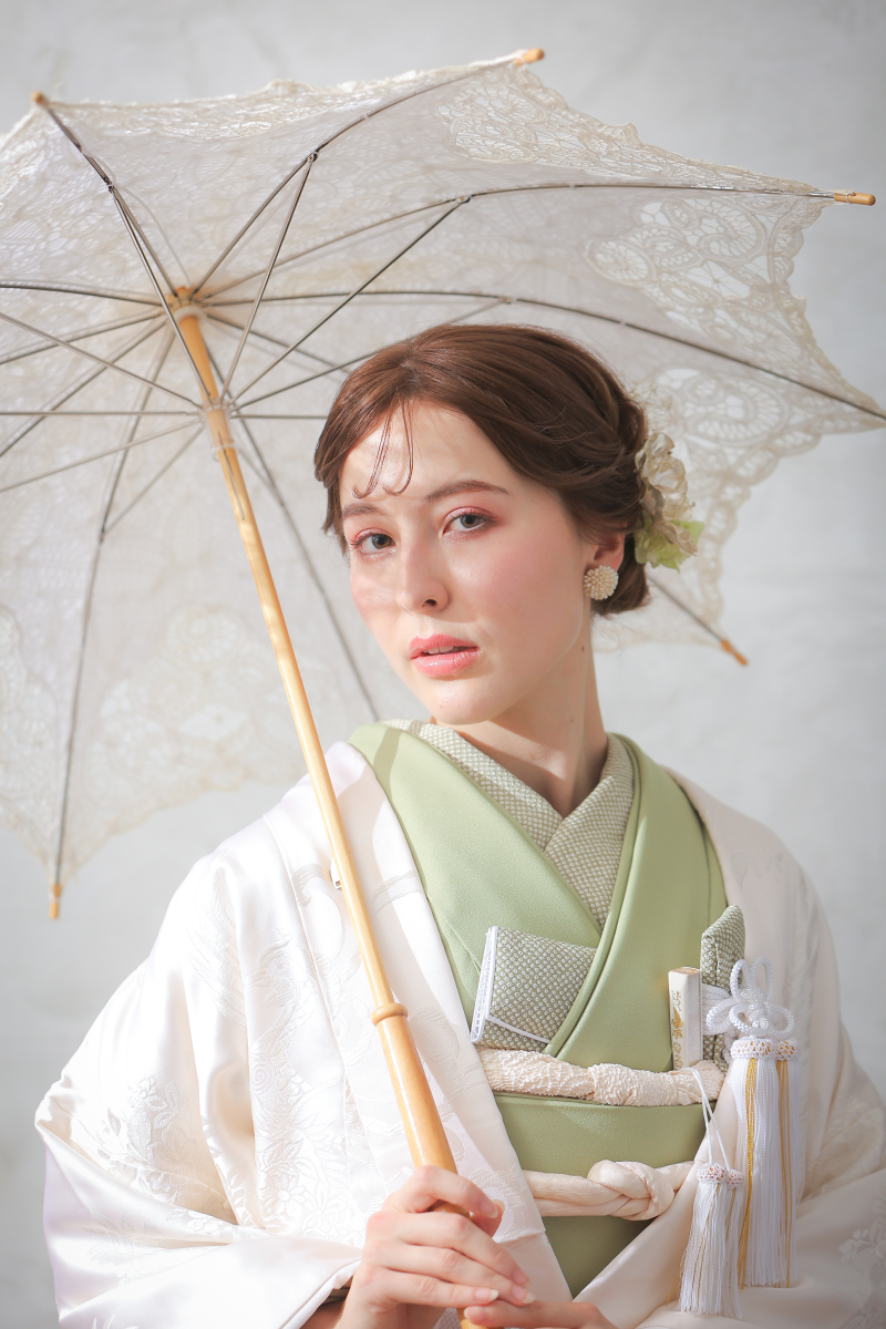 白無垢※色打掛グリーン(SM013)