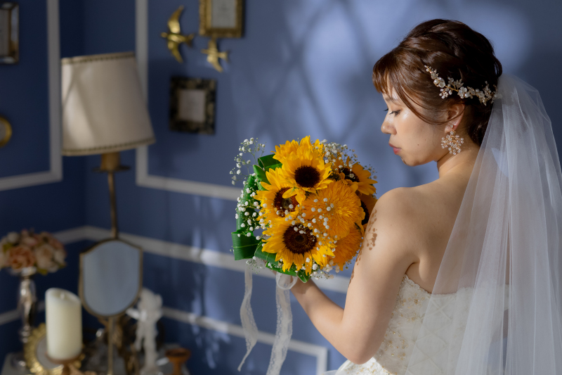 『ひまわりブーケ』がメインのフォトウェディング