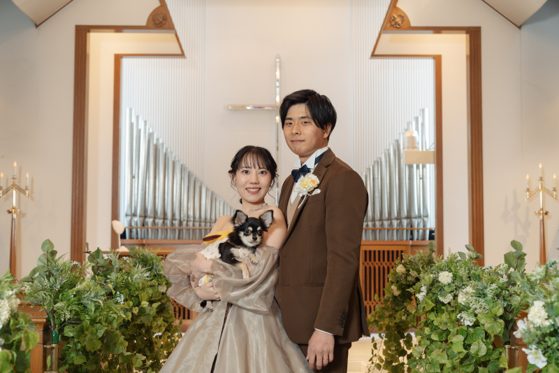 小さな結婚式 千葉海浜幕張店_ペットと一緒に撮影できる