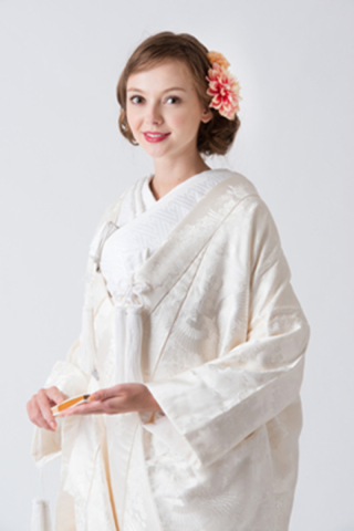 3-037 小花流水に鶴