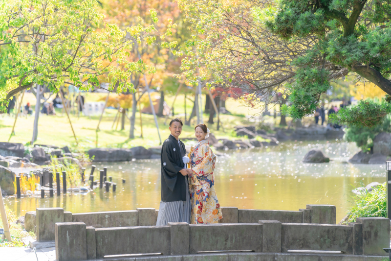 ガーデンに移動して池とグリーンで自然を感じて。