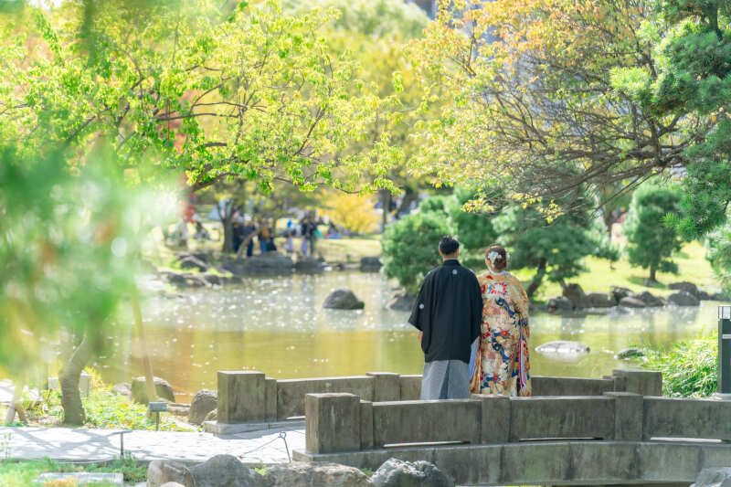 ☆平日撮影限定☆緑に囲まれた庭園で!【和装ロケーションフォト撮影!コミコミ60カット】★衣装着付け&全データ&プロヘアメイク付★
