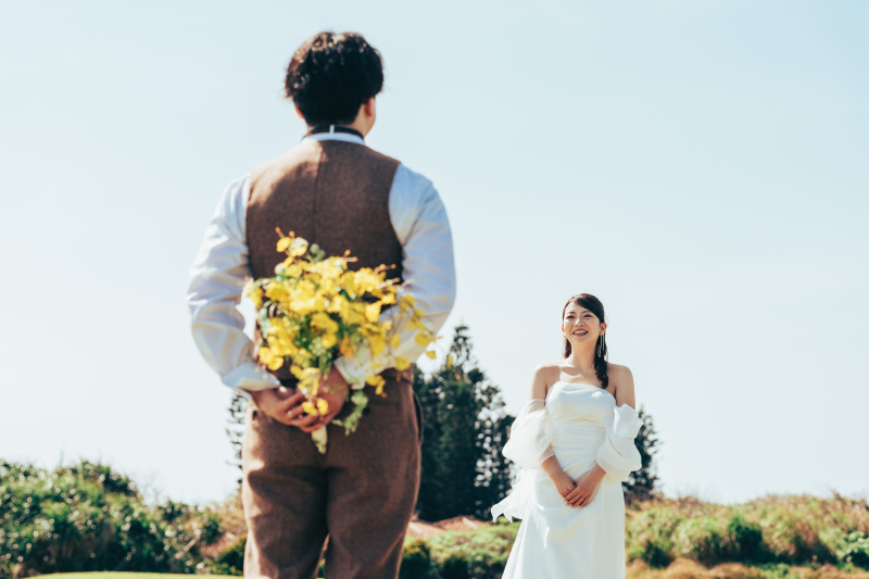 【ビーチ&緑&崖フォト150プラン】残波岬・150カット・ヘアメイク&衣装&小物込み