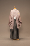 ベージュ/黒銀袴