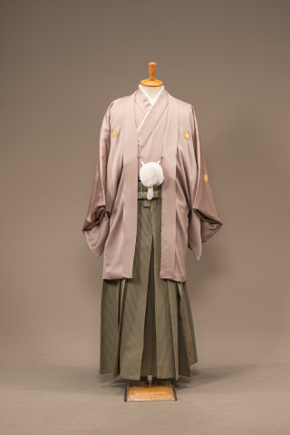 ベージュ/緑仙台平袴