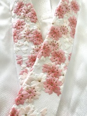 刺繍半衿　ピンク小桜　Y-44-3