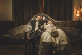 【洋装1着 アルバム14P付/プラチナプラン】美肌痩身レタッチ全データ70カット付♪12月末までに撮影でグレードアップ衣装無料♪