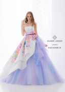 HARDY AMIES 白地プリント柄ブルーピンク