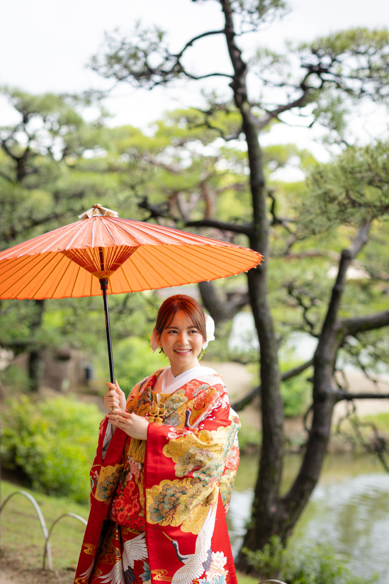 【和装1点】雨天時日程変更OK◆ 岡山後楽園で移動ゼロ!伝統とトレンドが叶うロケーションフォト<事前衣装試着付き◆全データ込>