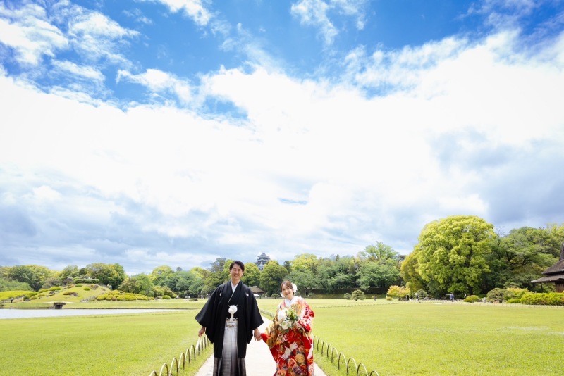 【和装1点】雨天時日程変更OK◆ 岡山後楽園で移動ゼロ!伝統とトレンドが叶うロケーションフォト<事前衣装試着付き◆全データ込>