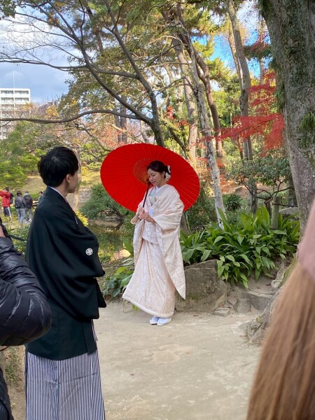 和装に着替えて縮景園ロケ！