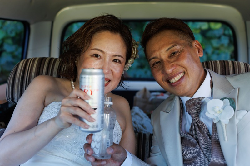 撮影後に乾杯!