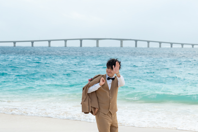 ベスト姿もお洒落です