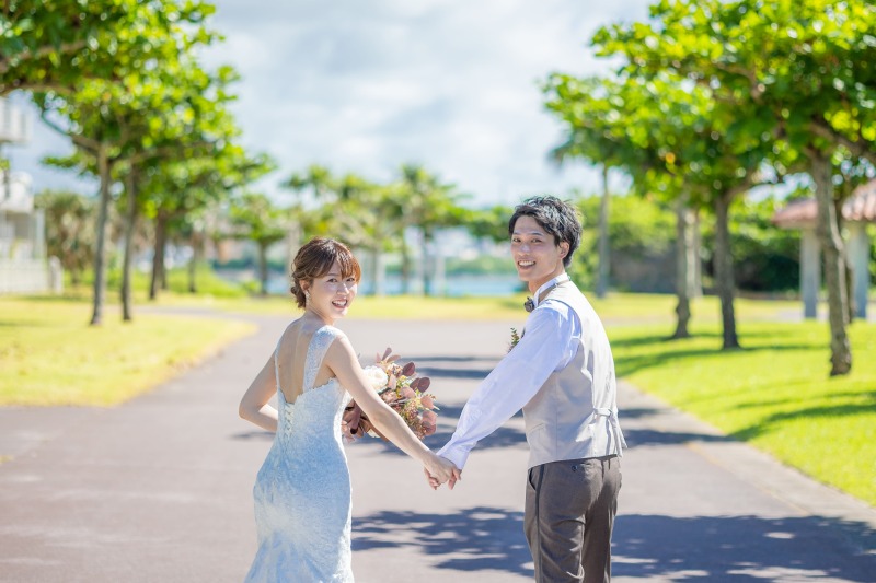 【宮古島】10~12月に叶えたい\オレンジに輝くサンセット撮影付★/150カットで11万円!選べるドレス&安心のプロヘアメイク付